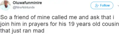 Teenager Allegedly Goes Insane After Visiting A Native Doctor For " Yahoo Yahoo " Power